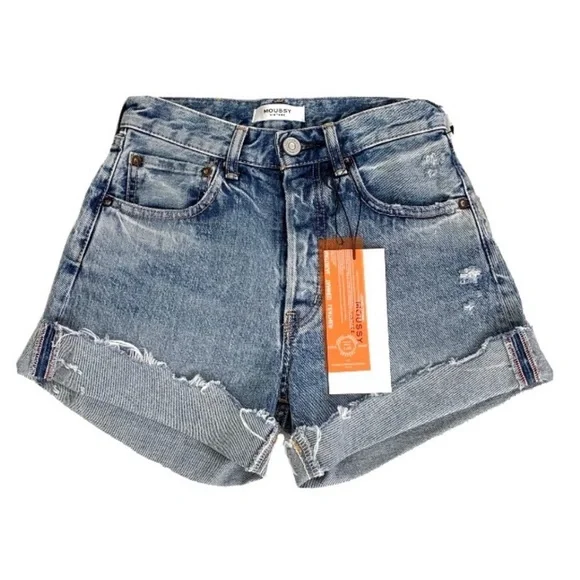 MOUSSY VINTAGE Upland Cut Off Denim Shorts SIZE 23 NWT - Picture 12 of 13